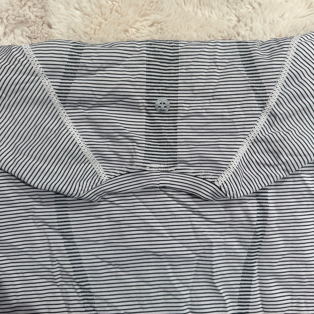 lululemon athletica Striped Short Sleeve Tee - Black and White - Picture 2 of 2